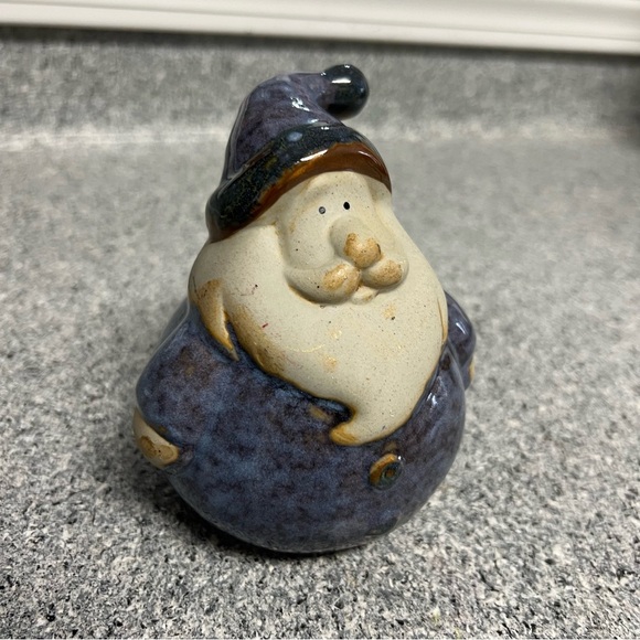 Blue and Cream Ceramic Antique Santa - Picture 2 of 7